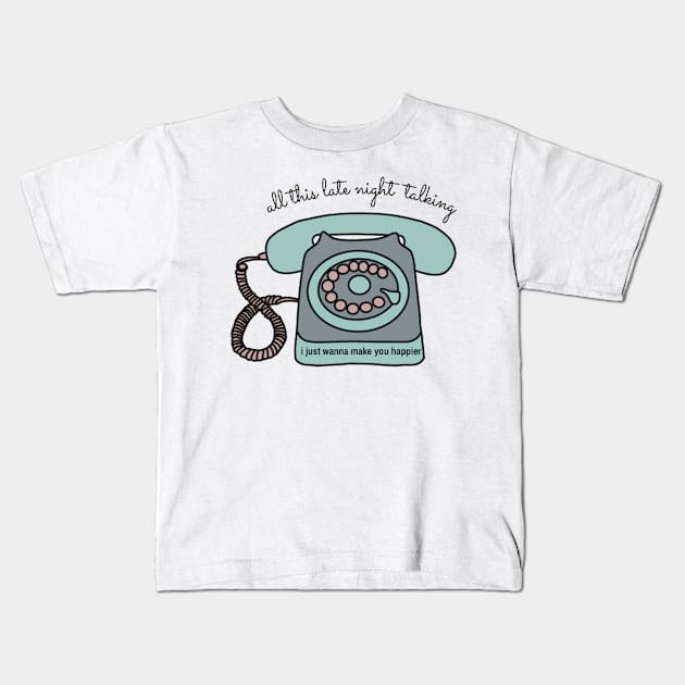 late night talking, Harrys house, new album, vintage telephone, cute, fangirl Kids T-Shirt by emmamarlene